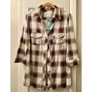 Market & Sprice Balsam Button-Down Knit Top - 1X